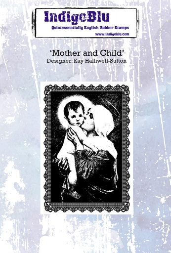 Mother & Child A6 Red Rubber Stamp